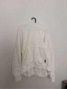 Free People Cream White Oversized Hoodie Sweatshirt